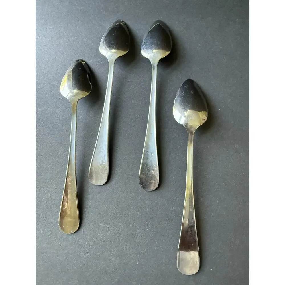 Vintage Set (4) Serrated Fruit Grapefruit Spoons 6